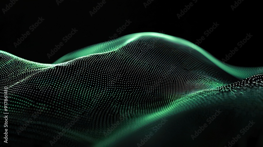Poster futuristic technology abstract, captivating display of glowing dots and interconnected lines, dynami