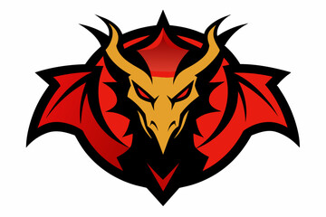 Vector illustration dragon comics logo