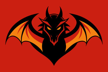 Vector illustration dragon comics logo