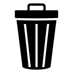 Waste bin icon isolated silhouette vector illustration on white background
