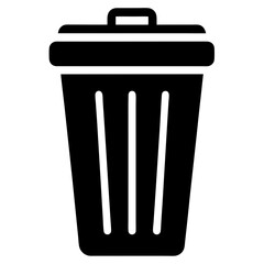 Waste bin icon isolated silhouette vector illustration on white background
