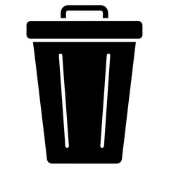 Waste bin icon isolated silhouette vector illustration on white background
