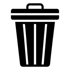 Waste bin icon isolated silhouette vector illustration on white background

