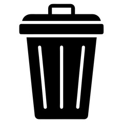 Waste bin icon isolated silhouette vector illustration on white background
