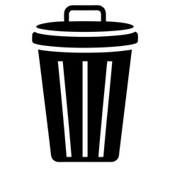 Waste bin icon isolated silhouette vector illustration on white background
