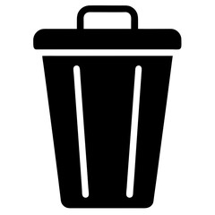 Waste bin icon isolated silhouette vector illustration on white background
