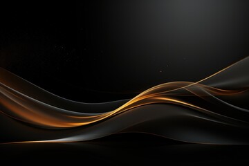 Abstract black and gold wavy background.