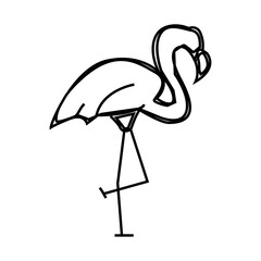 flamingo bird line icon vector. flamingo bird sign. isolated contour symbol black illustration