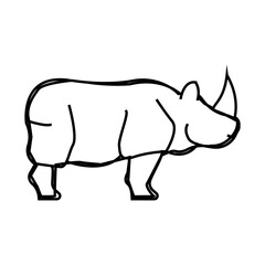 rhino animal line icon vector. rhino animal sign. isolated contour symbol black illustration