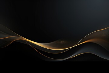 Abstract gold and black wave background.