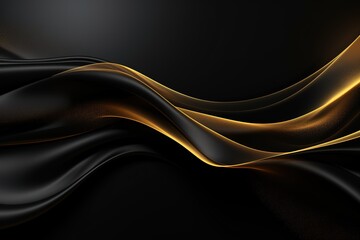 Abstract black and gold wavy background.