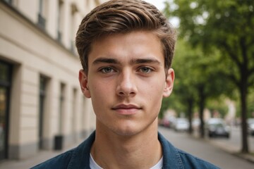 Portrait of a handsome young male in his late teens, early 20s