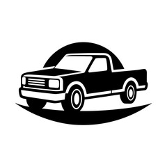 Pickup truck logo design silhouette vector illustration on a white background