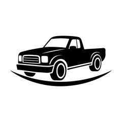 Obraz premium Pickup truck logo design silhouette vector illustration on a white background