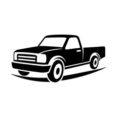 Pickup truck logo design silhouette vector illustration on a white background