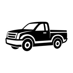 Obraz premium Pickup truck logo design silhouette vector illustration on a white background