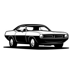 Black And White Car Vector Illustration