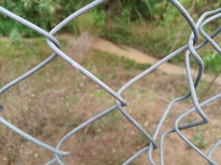 Close-Up of Silver Security Wire Netting