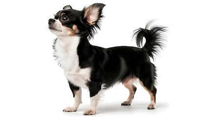 Obraz premium Full Body Profile of a Black and White Chihuahua