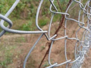 Close-Up of Silver Security Wire Netting