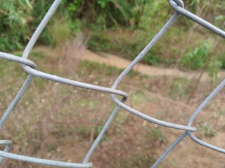 Close-Up of Silver Security Wire Netting