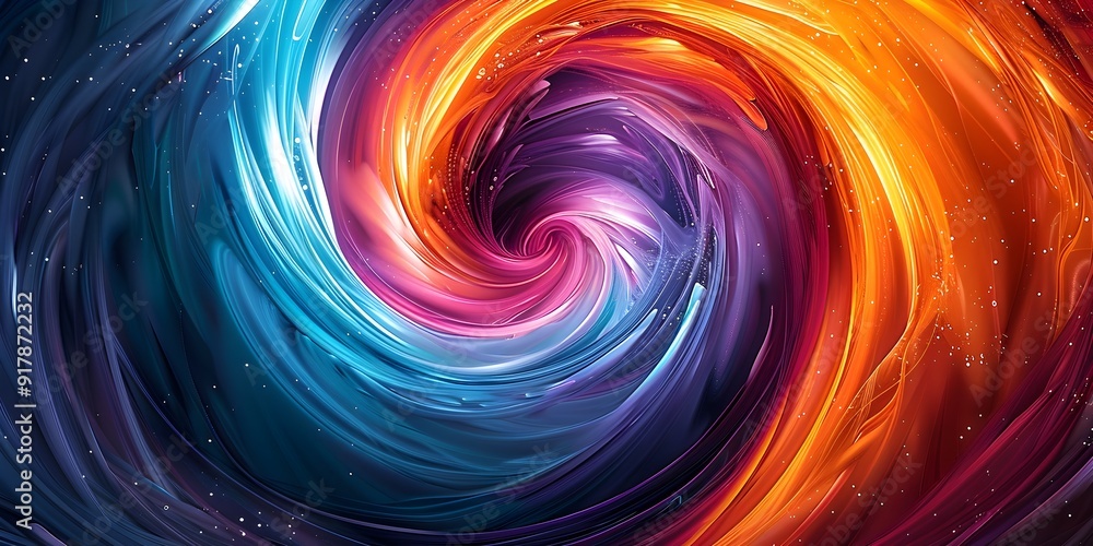 Poster vibrant swirling vortex of mesmerizing digital colors forming a dynamic psychedelic fractal backdrop