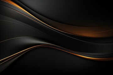 Abstract black and gold wavy background with a subtle sparkle effect.