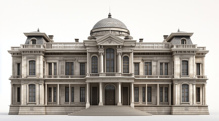 Fototapeta premium Three-Story Palace Rendering with a Conical Roof: Lime Green Fantasy Architecture