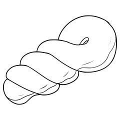 twisted donut illustration hand drawn outline vector
