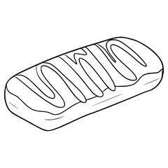 vanilla and chocolate long john illustration hand drawn outline vector