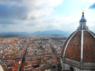Areal view of the Florence, Italy, Shot made from Cathedral of Santa Maria del Fiore. Travel