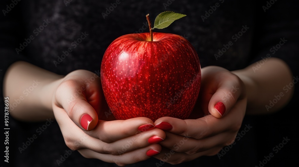 Wall mural a vibrant red apple