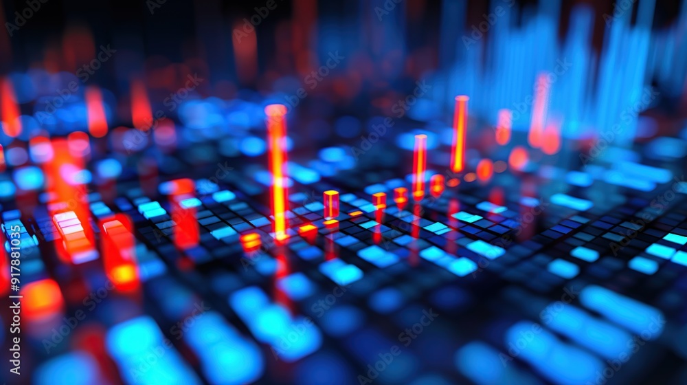 Poster abstract digital data visualization