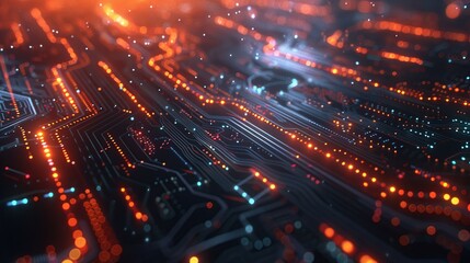 Abstract Circuitry: An Orange Glow