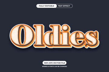 3D text effect design with orange glow and textured background. Editable, vector design template for branding or graphic design projects.