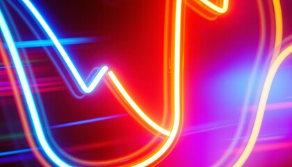 A vibrant neon line symboliz 