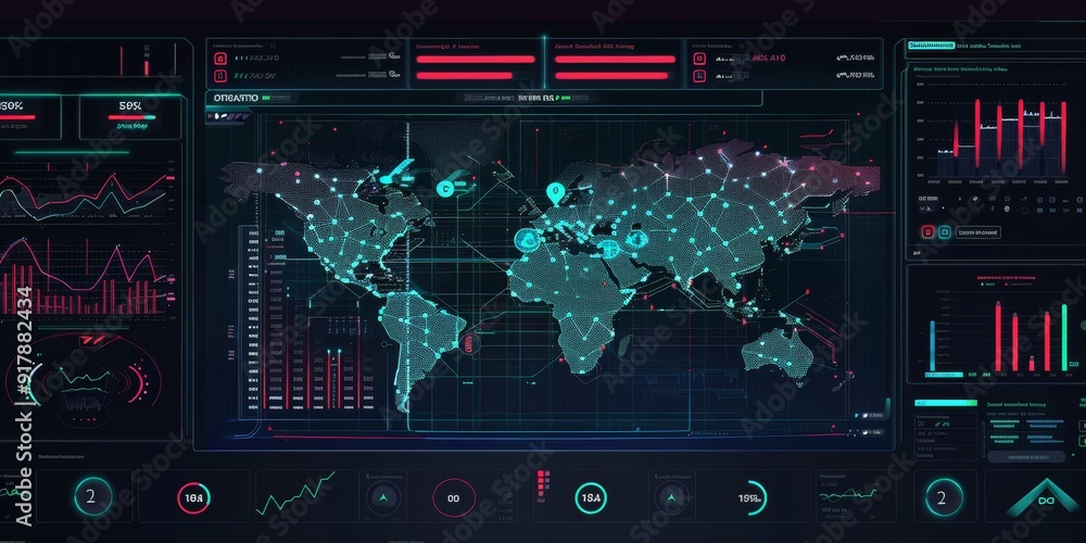 Poster real-time threat detection system with detailed charts and alerts, showcasing how immediate monitori