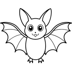 A cute bat with a big vector illustration
