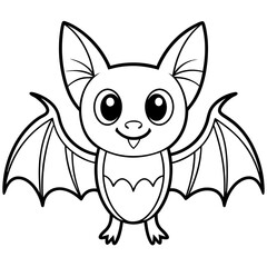 A cute bat with a big vector illustration