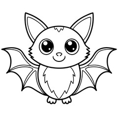 A cute bat with a big vector illustration