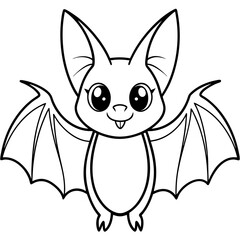A cute bat with a big vector illustration