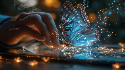 Digital Butterfly on a Tablet