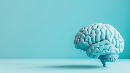 Brain with blue bioengineered tissues, Alzheimer s innovation, Highlighting advancements in brain health