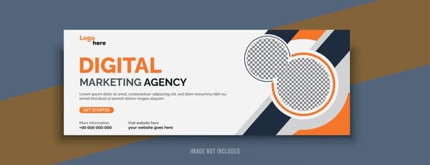 Facebook cover page design social media banner template  business template geometric organic design