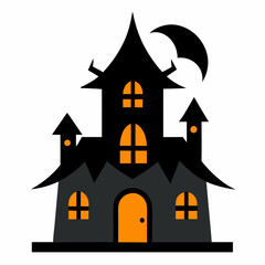 Halloween house Vector art illustration with white background