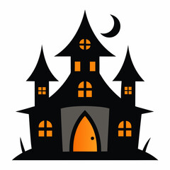 Halloween house Vector art illustration with white background