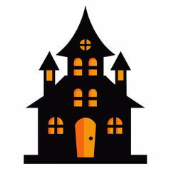 Halloween house Vector art illustration with white background