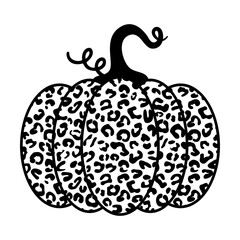 Leopard pumpkin svg cut file. Isolated vector illustration.