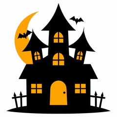 Halloween house Vector art illustration with white background
