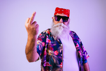 senior; man; old; senior; elderly; person; people; rude; pensioner; bad; mad; finger; gesture;...